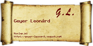Geyer Leonárd névjegykártya
