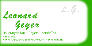 leonard geyer business card
